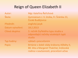 Reign of Queen Elizabeth II