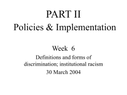 PART II Policies & Implementation