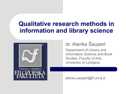 Qualitative research methods in information and library