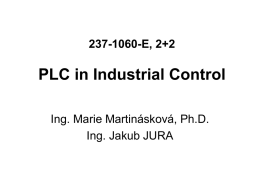 PLC in Automatic Control - ČVUT - FS
