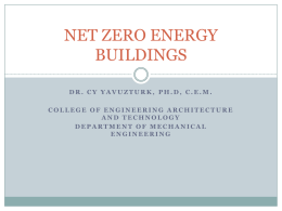 NET ZERO ENERGY BUILDINGS
