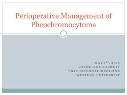 Perioperative Management of Pheochromocytoma