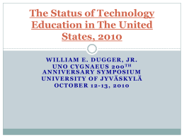 The Status of Technology Education in The United States, 2010