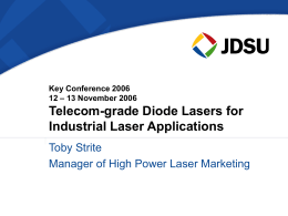 Telecom-grade Diode Lasers for Industrial Laser Applications