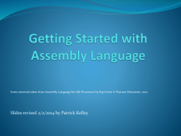 Getting Started with Assembly Language