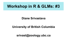 GLMs in R - Department of Zoology, UBC