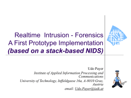 Realtime Intrusion-Forensics A First Prototype