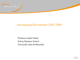 International Investment - Solvay Brussels School of