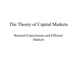 The Theory of Capital Markets