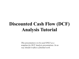 Discounted Cash Flow (DCF) Tutorial