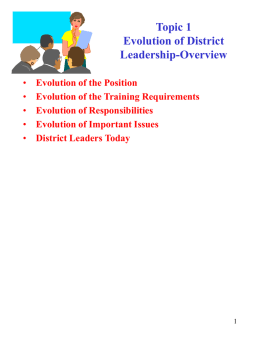 Topic 1 Evolution of District Leadership