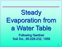 Steady Evaporation from a Water Table.