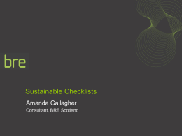 The Sustainability Checklist for Developments