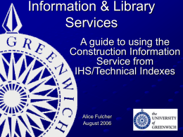 A Guide to using the Construction Information Service from