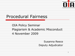 Procedural Fairness - Office of the Independent Adjudicator