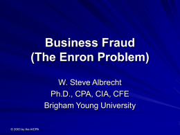 Financial Statement Fraud (Enron & Others)