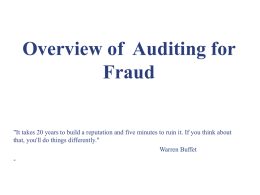 The Role of the Auditor in the American Economy