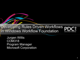 Rules Driven Workflows
