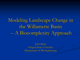 Modeling Biocomplexity - Actors, Landscapes and