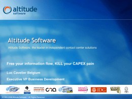 Altitude Software Company Presentation
