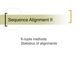 Sequence Alignment - Bilkent University