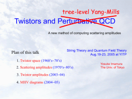 Twistors and Perturbative QCD - Tokyo Institute of Technology