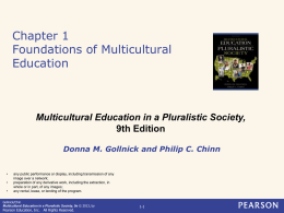 Chapter 1 Foundations of Multicultural Education