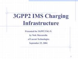 3GPP2 IMS Charging Infastructure