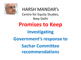 HARSH MANDAR’s Centre for Equity Studies, New Delhi