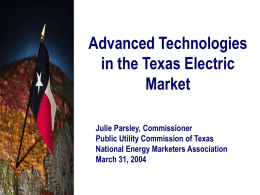 Advanced Technology in the Texas Electric Market