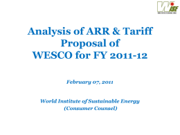 Analysis of ARR & Tariff Proposal of SOUTHCO for FY 2010-11