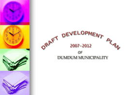 DRAFT DEVELOPMENT PLAN OF DUMDUM MUNICIPALITY