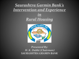 SAURASHTRA GRAMIN BANK - National Housing Bank