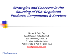 Strategies for Sourcing FDA-Regulated Products and Components