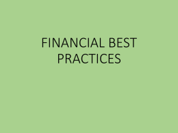 FINANCIAL BEST PRACTICES