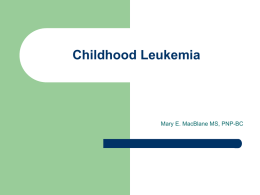 Childhood Leukemia - Amazon Web Services