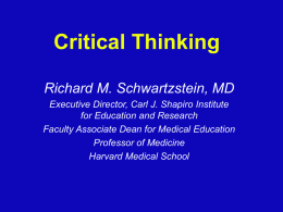 Critical Thinking - Harvard University
