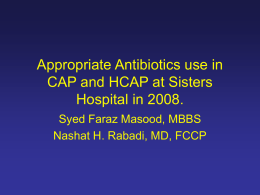 Appropriate Antibiotics Use in CAP and HCAP at Sisters