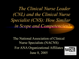CNS Practice: Professional and Regulatory Issues