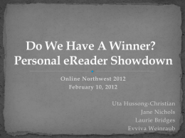 Do We Have A Winner? Personal eReader Showdown