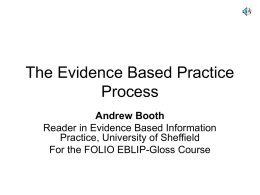 The Evidence Based Practice Process - EBLIP