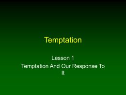 Temptation - Welcome To Bible Search