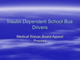 Insulin Dependent School Bus Drivers - Char