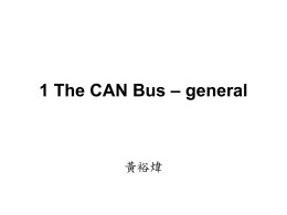 1 The CAN Bus &ndash; general