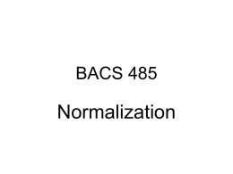 BACS 485 - University of Northern Colorado