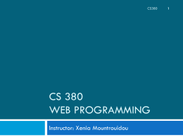 CS 380 Web Programming - Jacksonville University