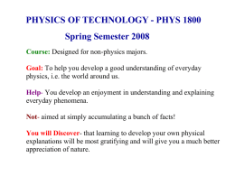 PHYSICS OF TECHNOLOGY