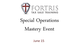Focus Friday - FORTRIS Tax Sale Training