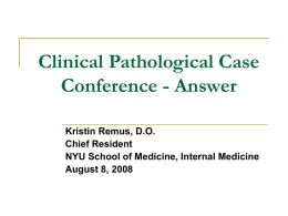 Clinical Pathological Case Conference