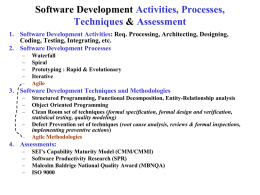 Software Development Processes & Assessment
